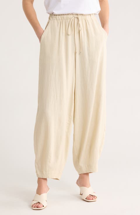 Harem Linen Blend Pants
