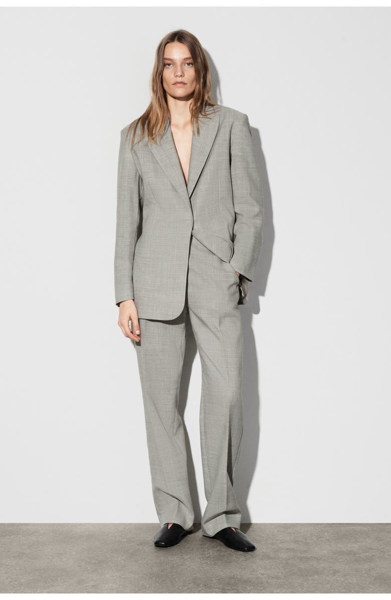 COS Wool-Blend Straight-Leg Pants, Main, color, Taupe Melange