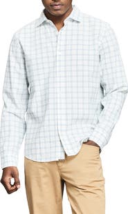 Billy Reid Seersucker Plaid Stretch Cotton Button-Up Shirt