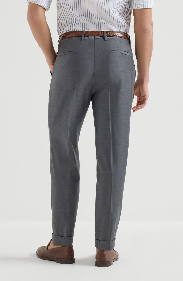 Brunello Cucinelli Super 150s virgin wool four season batavia trousers, Alternate, color, Medium Grey