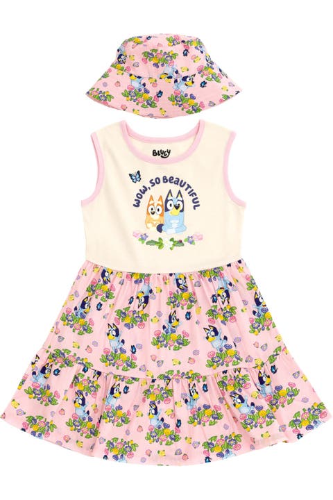 Sleeveless Dress and Sun Hat Set