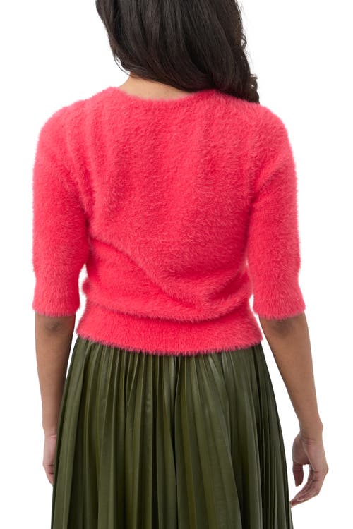 Trina Turk Maliah Fuzzy Elbow Sleeve Sweater In Multi