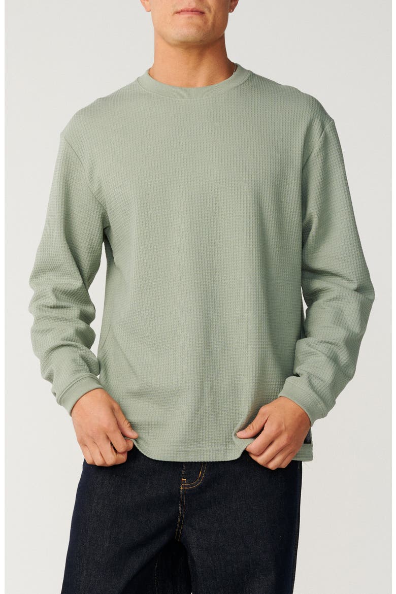 Premium Surf Long Sleeve Cotton Waffle T-Shirt, Main, color, SAGE