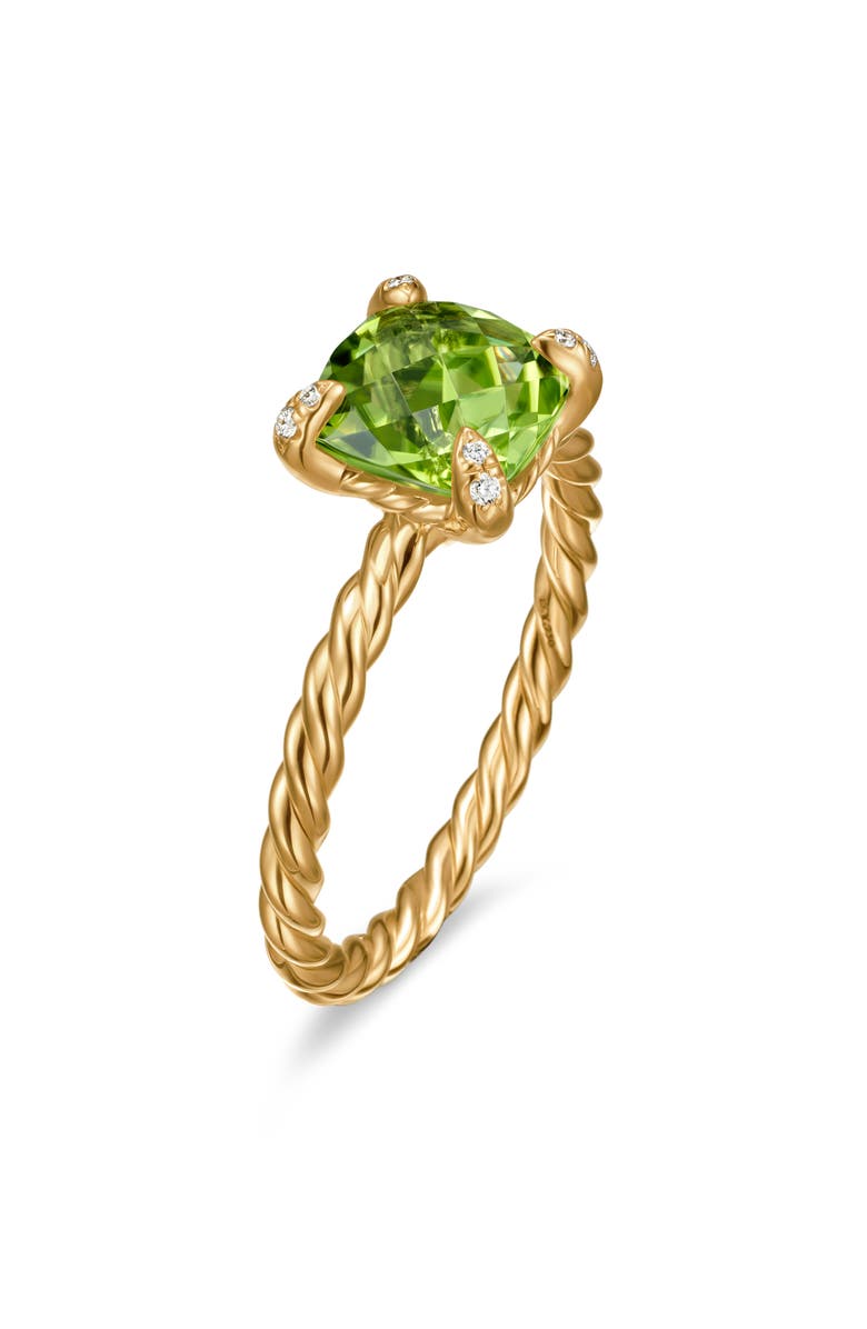 David Yurman Chatelaine<sup>®</sup> Ring in 18K Yellow Gold with Peridot & Diamonds, Alternate, color, 