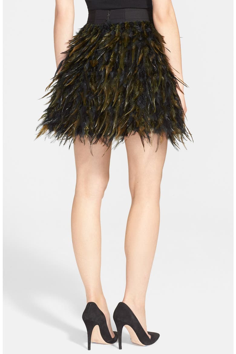 'Cina' Feather Skirt, Alternate, color, BLACK/ ARMY