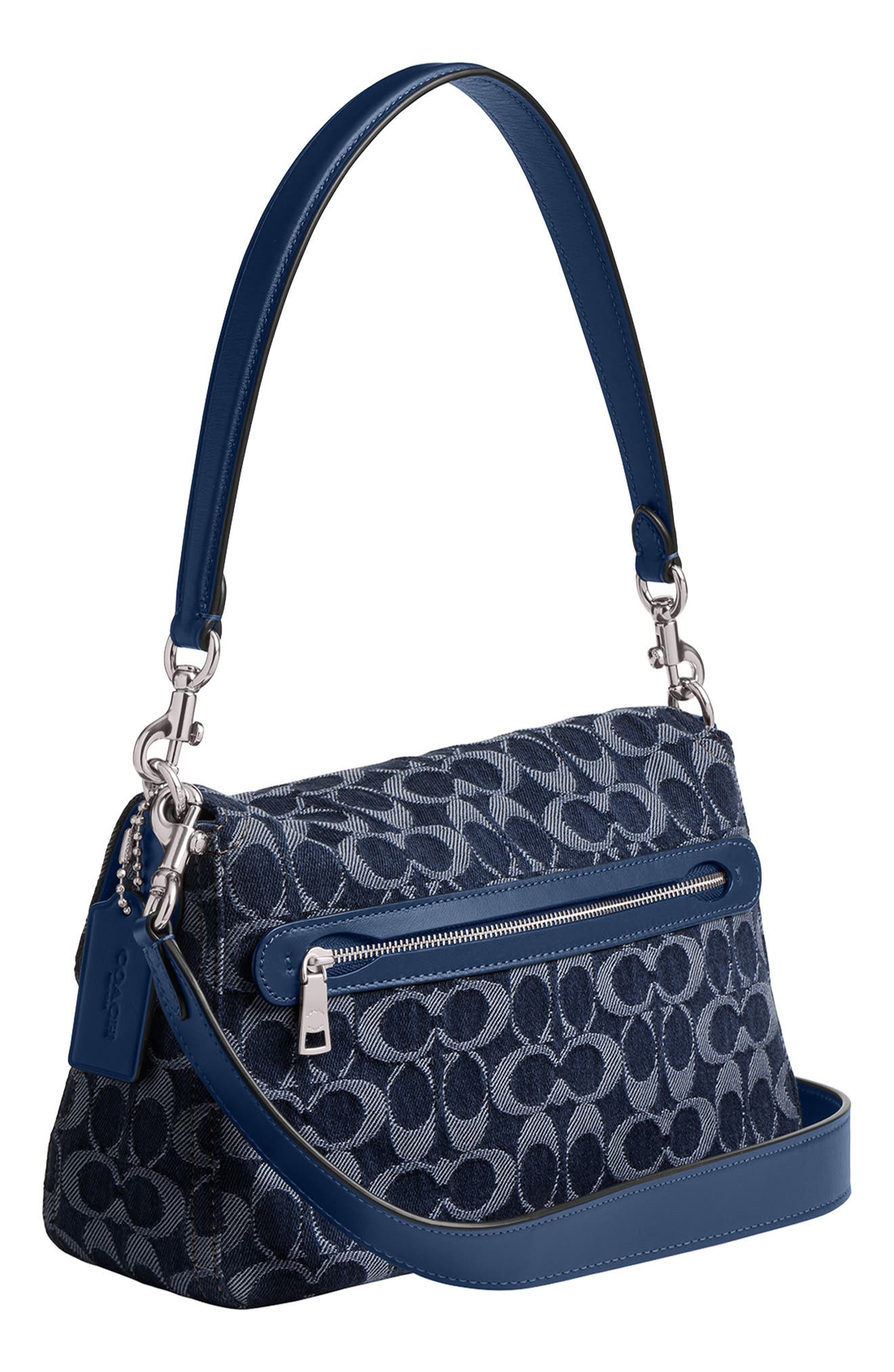 COACH Tabby Soft Signature Washed Denim Shoulder Bag, Alternate, color, 