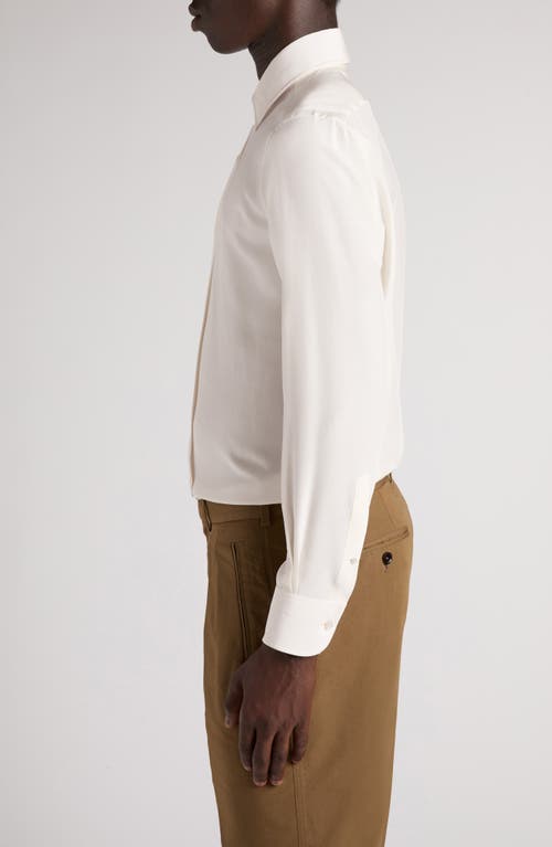 Tom Ford Slim Fit Washed Silk Poplin Button-up Shirt In Aw003 Chalk