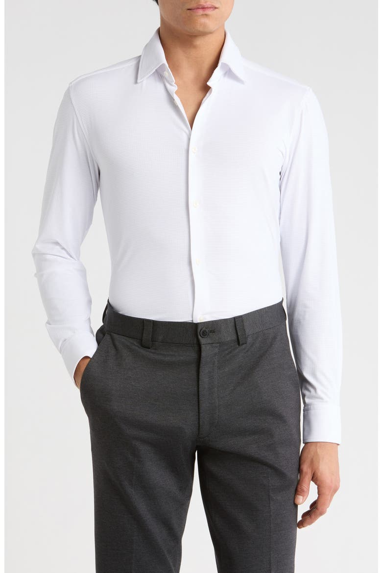 Hank Kent Slim Fit Performance Stretch Dress Shirt, Main, color, WHITE
