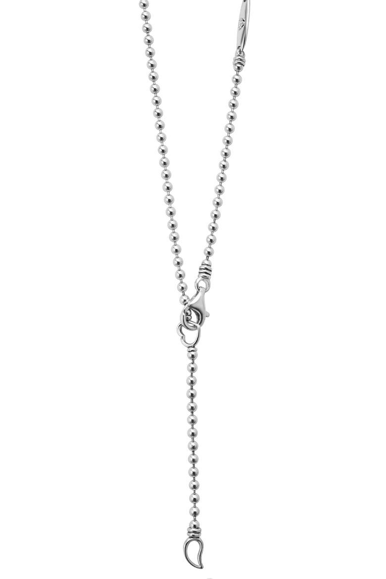 Caviar Spark Diamond Wave Pendant Necklace, Alternate, color, SILVER