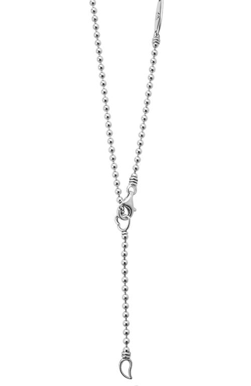 Lagos Caviar Spark Diamond Wave Pendant Necklace In Silver