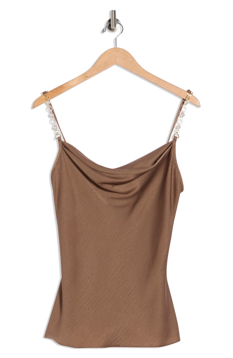 TASH AND SOPHIE Hardware Satin Top, Alternate, color, Mocha/ Gold