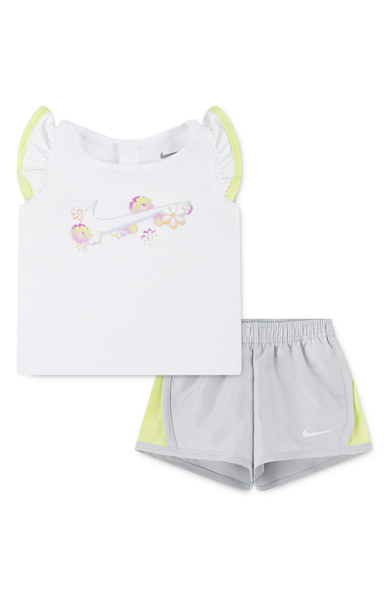Nike Flow-Ral Tempo T-Shirt & Shorts Set, Main, color, Pure Platinum