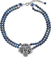 EYE CANDY LOS ANGELES Blue Lapis Tiger Pendant Necklace