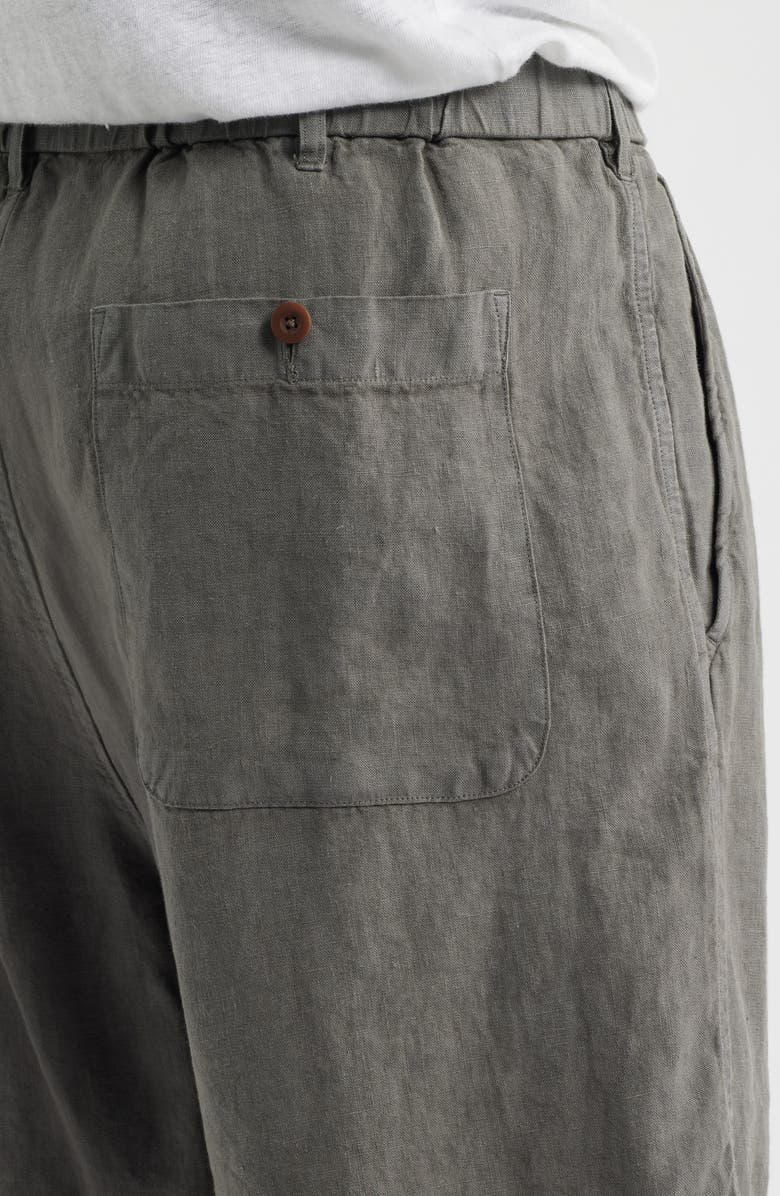 Madewell Pull-On Linen Shorts, Alternate, color, Stormy Spruce