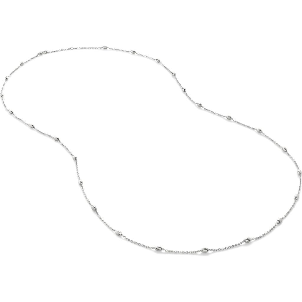 Monica Vinader Womens Sterling Silver Orbit Fine Oval Station Sterling-silver Necklace In Metallic