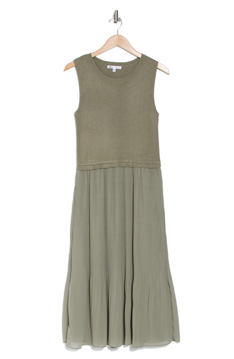 Twofer Sleeveless Mixed Media Dress