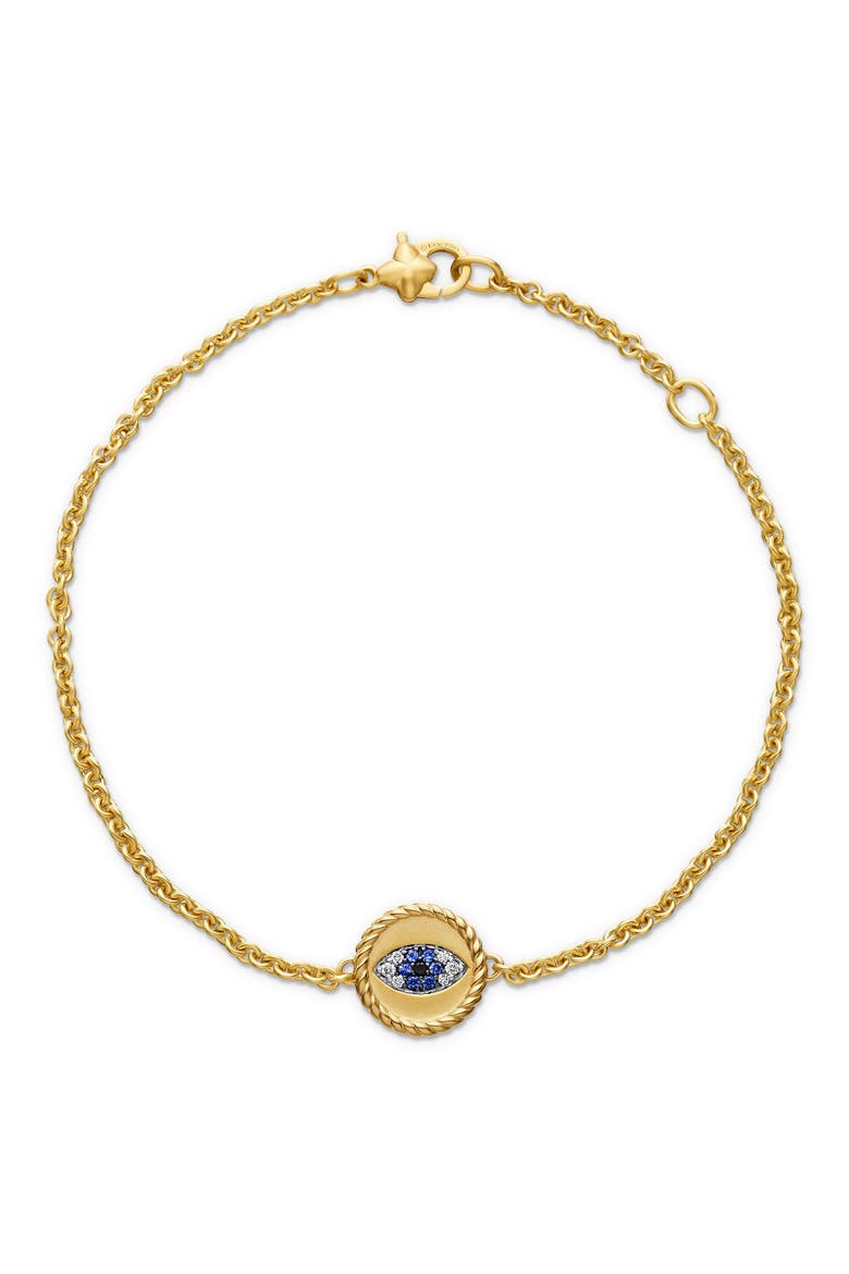 Cable Collectibles Diamond & Sapphire Evil Eye Bracelet, Alternate, color, BLUE SAPPHIRE/ DIAMOND