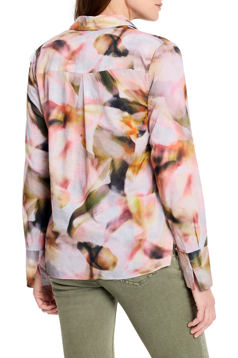 Smoky Petals Cotton Button-Up Shirt, Alternate, color, PINK MULTI