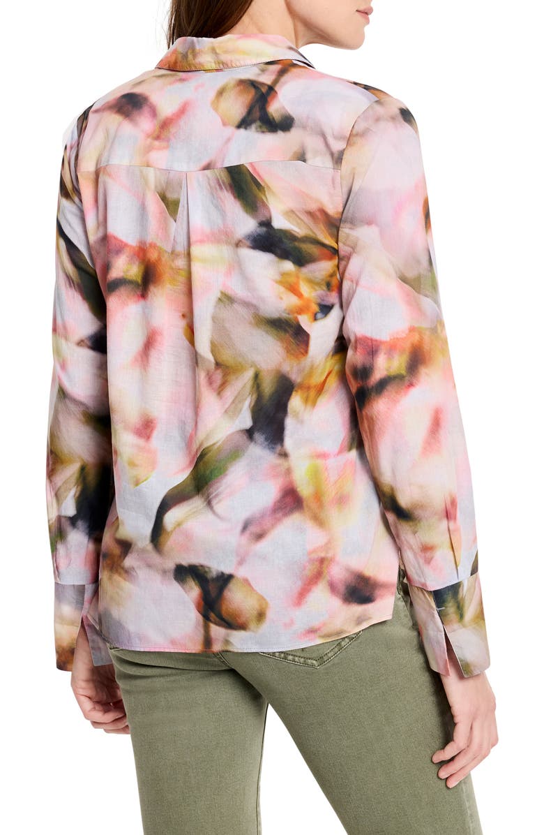 NIC+ZOE Smoky Petals Cotton Button-Up Shirt, Alternate, color, Pink Multi