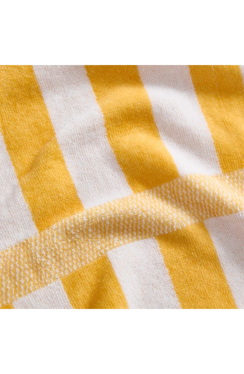 Calvin Klein Mingled Check Stripe Beach Towel, Alternate, color, Pale Marigold/ White
