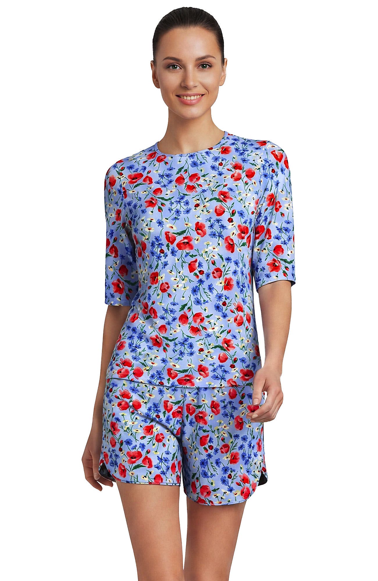 Soft Cloud Blue Poppy Floral