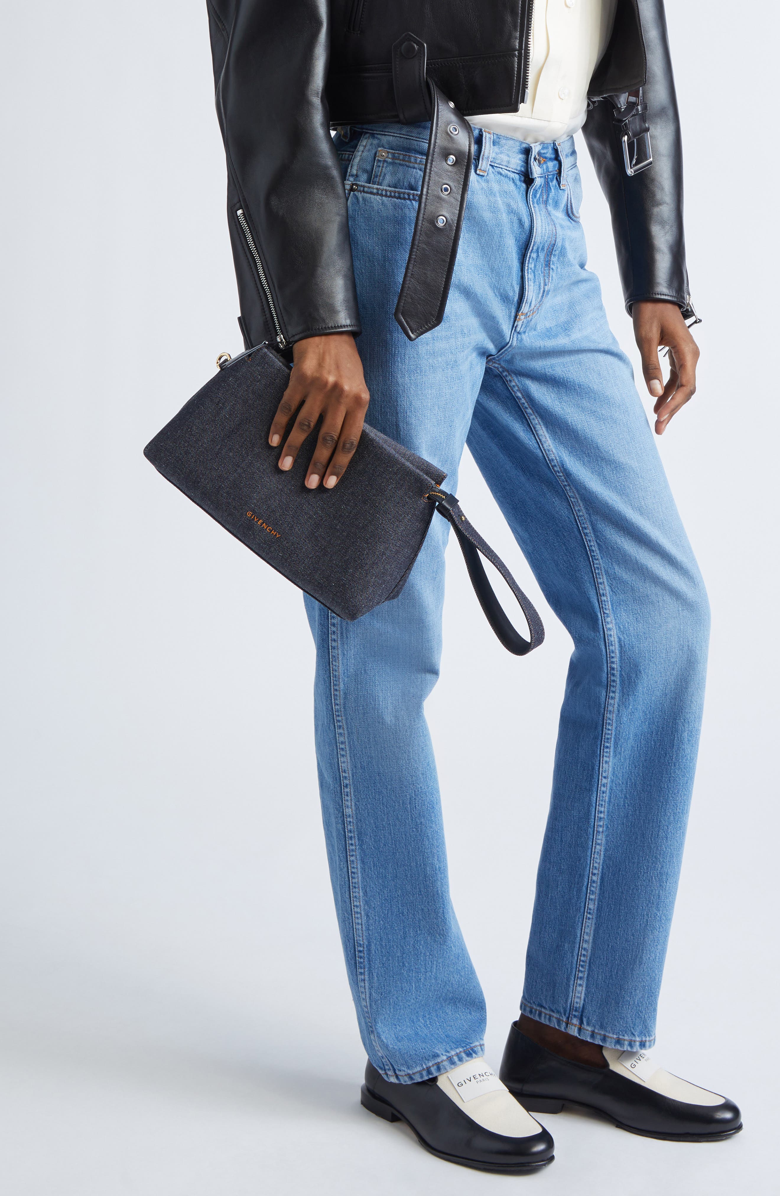 Givenchy Day Denim Pouch, Alternate, color, Indigo Blue