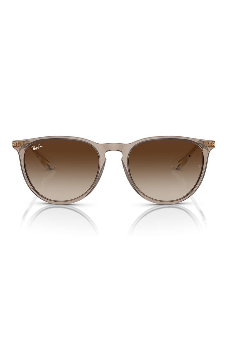 Erika 54mm Gradient Round Sunglasses, Main, color, TRANSPARENT LIGHT BROWN