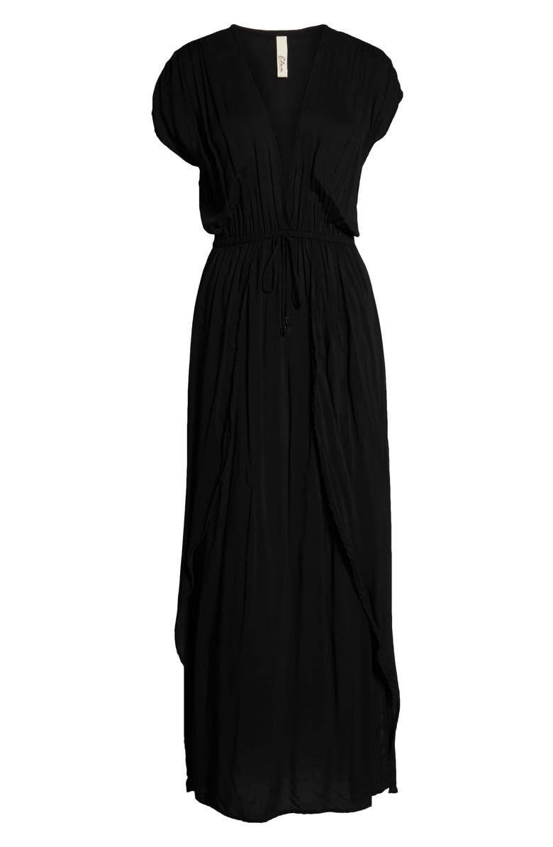 Elan Deep V-Neck Cover-Up Maxi Dress, Alternate, color, 
