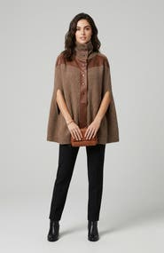 Portolano Cashmere cape with leather