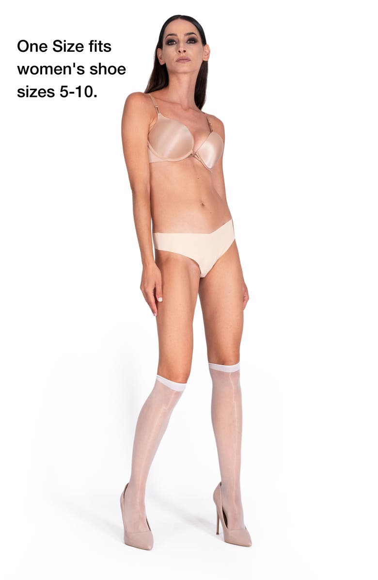 LECHERY<sup>®</sup> 2-Pack Lustrous Silky Sheer Knee-High Socks, Alternate, color, White