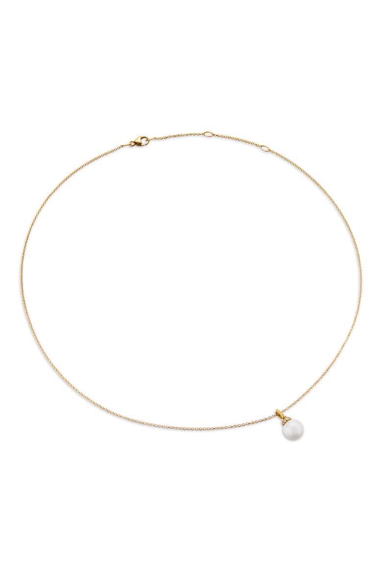 Solari Pendant Necklace with Pearls and Diamonds in 18K Gold, Alternate, color, PEARL