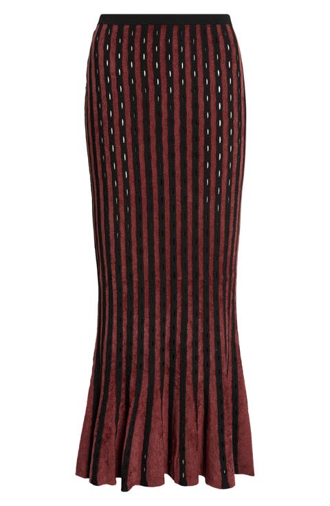 Jacky Metallic Jacquard Midi Skirt