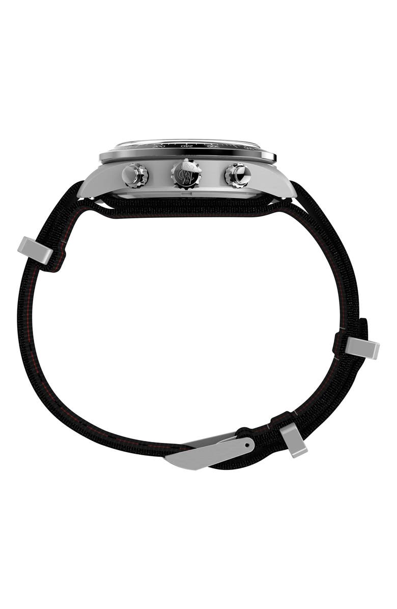 Timex<sup>®</sup> Waterbury Heritage Chronograph Webbing Strap Watch, 39mm, Alternate, color, Black
