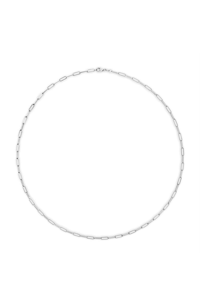 Haus of Brilliance Unisex Solid 14K Gold 2.5mm Paperclip Chain Necklace, Alternate, color, White