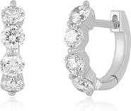 EF Collection Jumbo Diamond Huggie Hoop Earrings