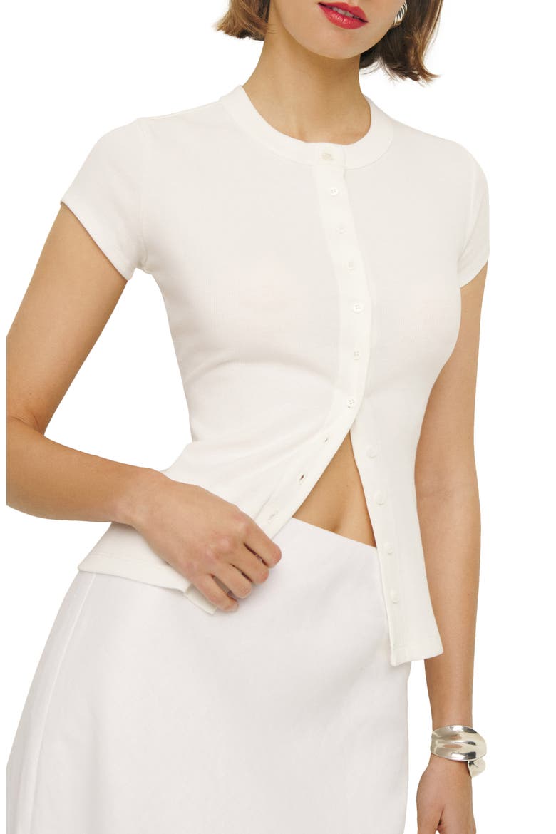 Raelynn Button Front Organic Cotton Knit Top (Women) | Nordstrom