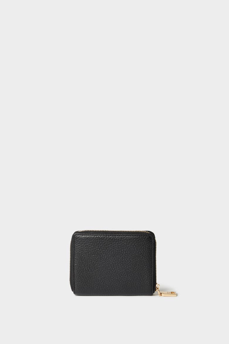 The Core Small Leather Zip Around Purse, Alternate, color, Black