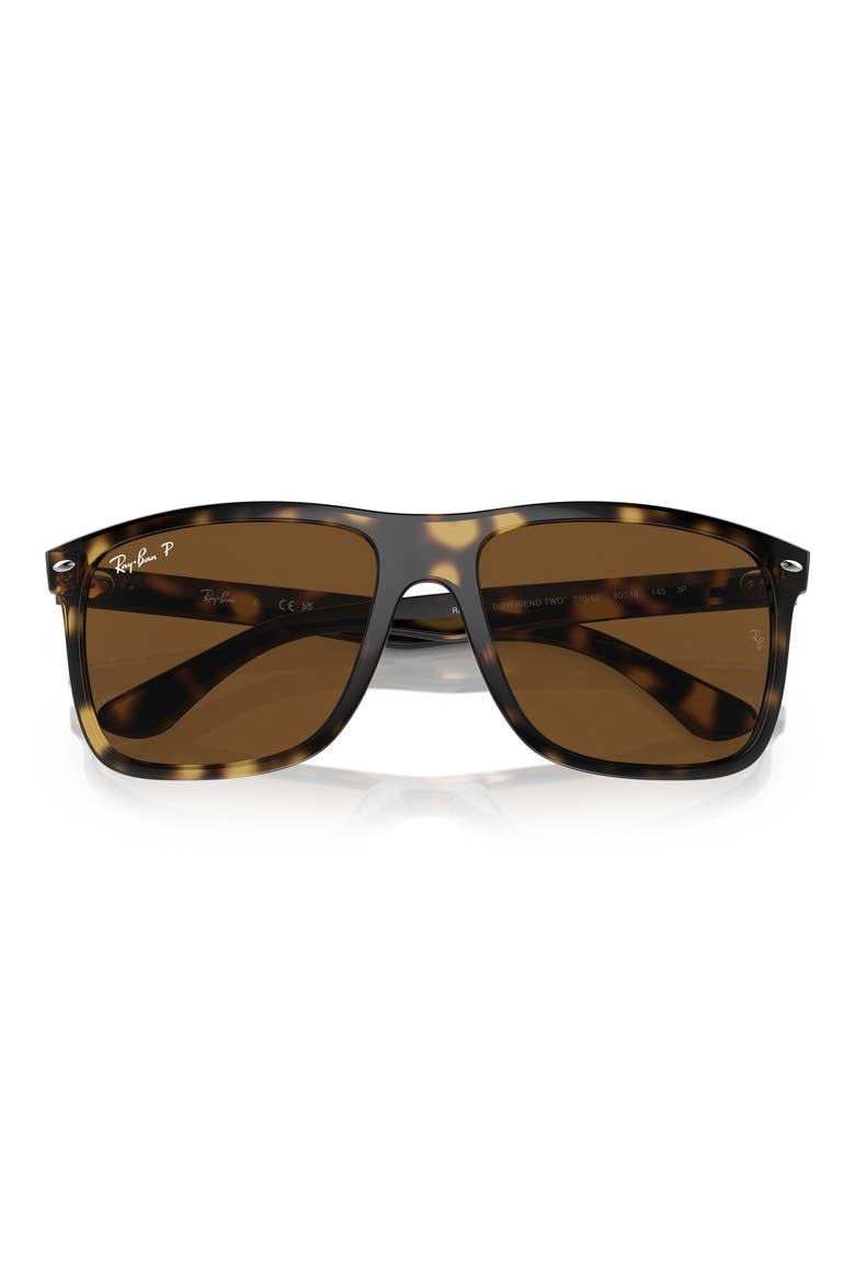 57mm Polarized Square Sunglasses, Alternate, color, HAVANA