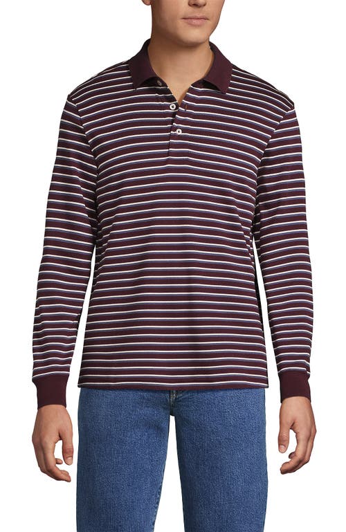 Lands' End Long Sleeve Cotton Supima Polo Shirt In Animal Print