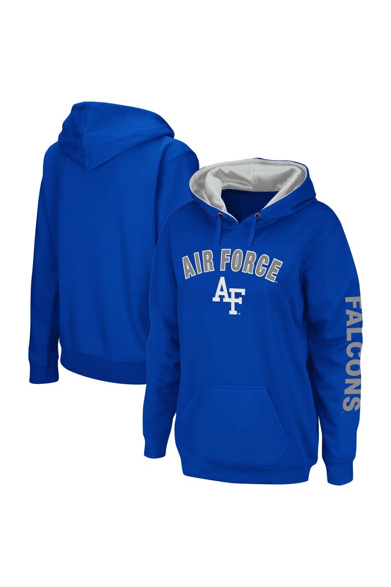 Women's Colosseum Royal Air Force Falcons Loud and Proud Pullover Hoodie, Main, color, Royal