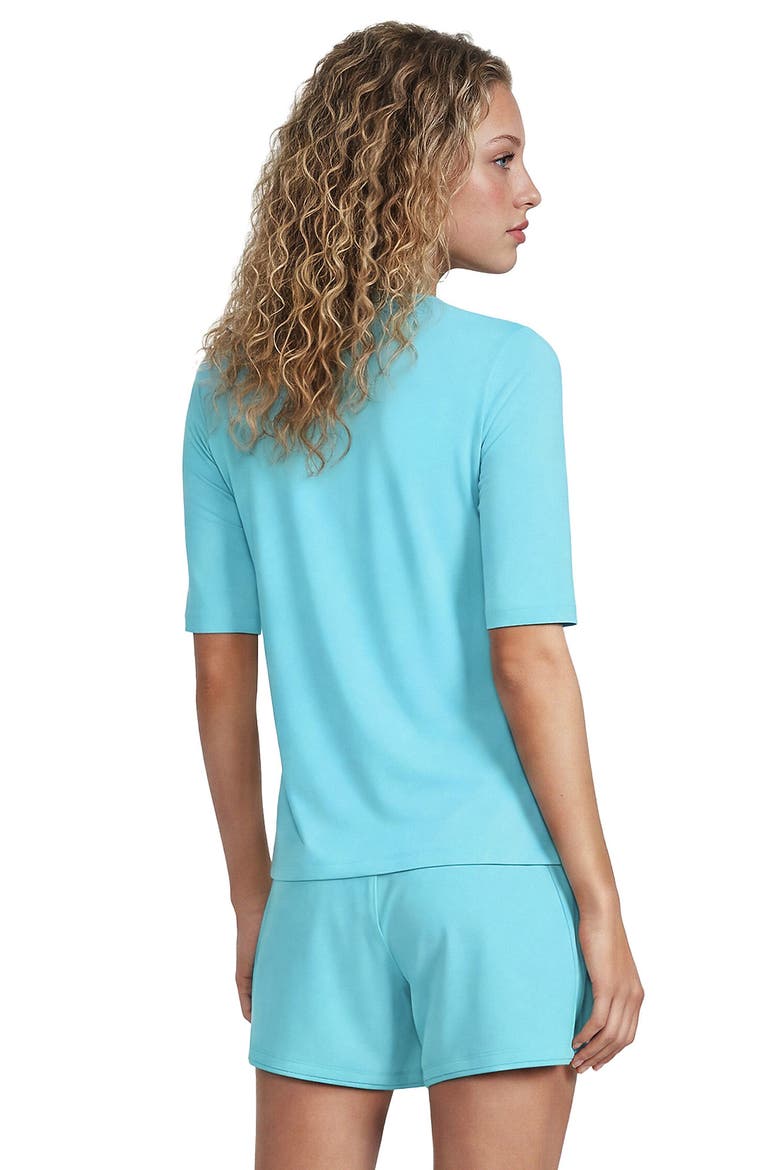 SunShade UPF 50 Elbow Sleeve Rash Guard Swim Tee, Alternate, color, River Mist