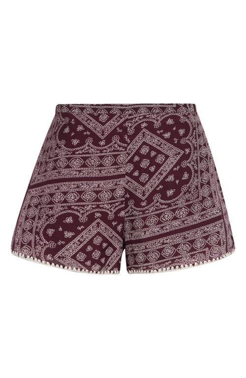 Veronica Beard Tennison Bandana Print High Rise Cotton Blend Shorts