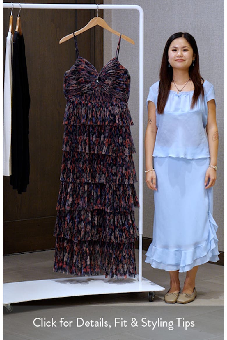 Floral Gathered Tiered Evening Gown video