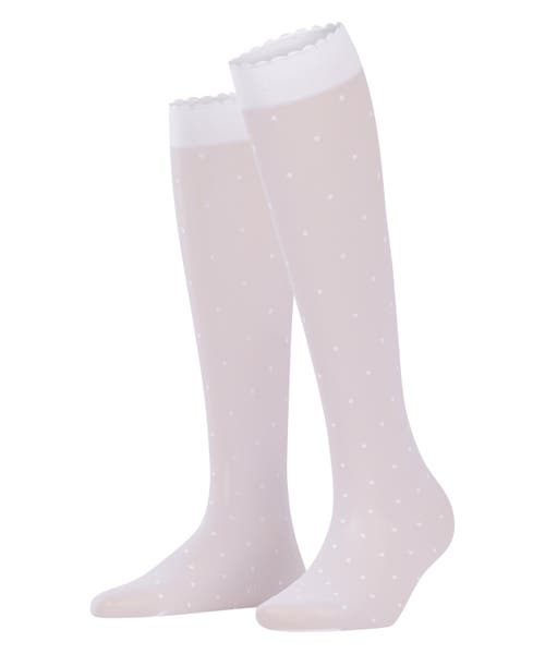 Falke Dot 15 Denier Sheer Knee High Socks In Pink