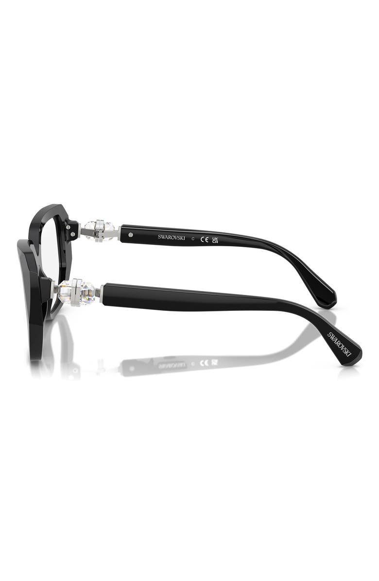 Swarovski 53mm Geometric Optical Glasses, Alternate, color, Black