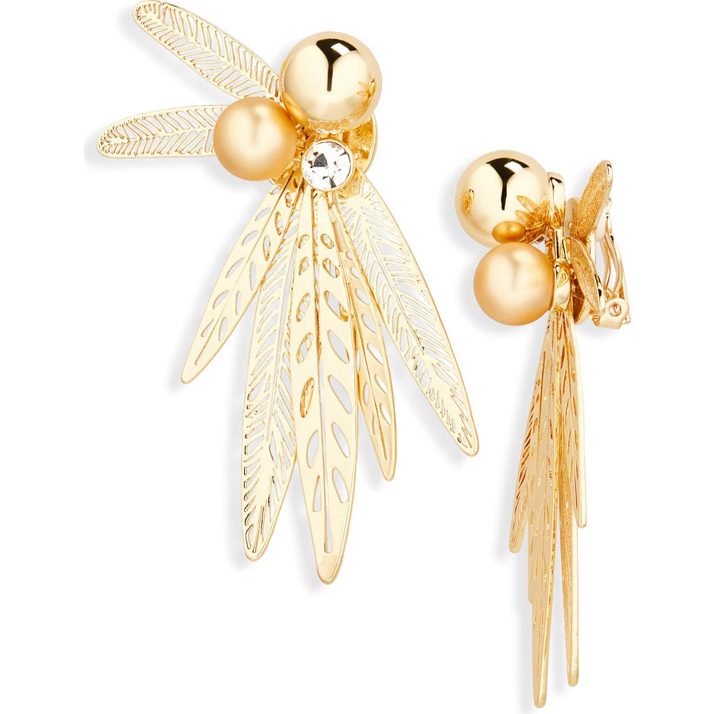 Carolina Herrera Olive Leaf Clip-on Earrings In Gold