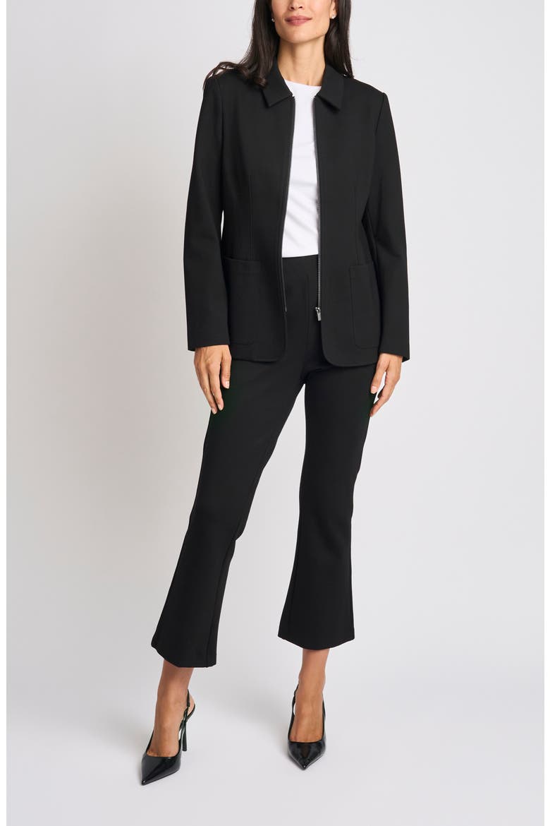 Double Zip Long Jacket, Alternate, color, RICH BLACK 060