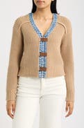 CITY BLUES Denim Trim Cardigan