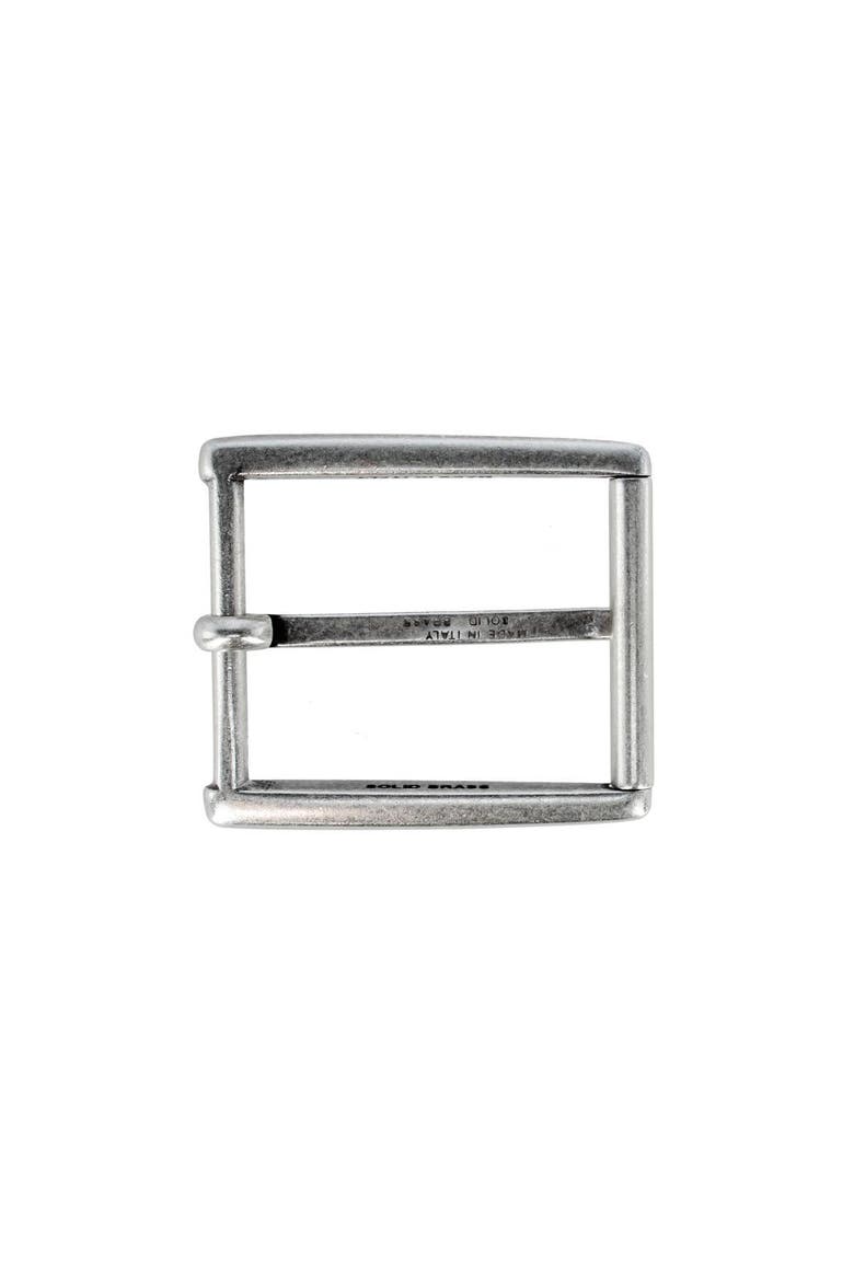 35mm Rectangular Classic Solid Brass Roller Harness Belt Buckle, Alternate, color, English Silver