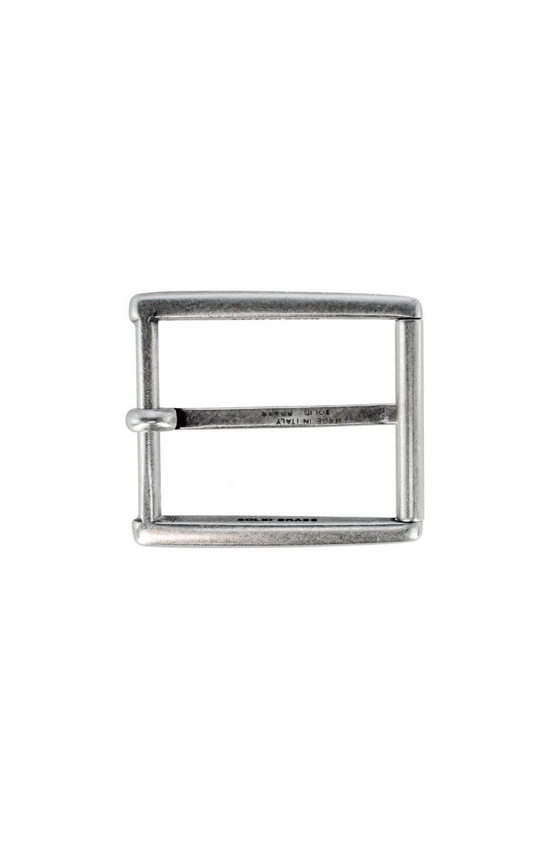 Trafalgar 35mm Rectangular Classic Solid Brass Roller Harness Belt Buckle, Alternate, color, English Silver